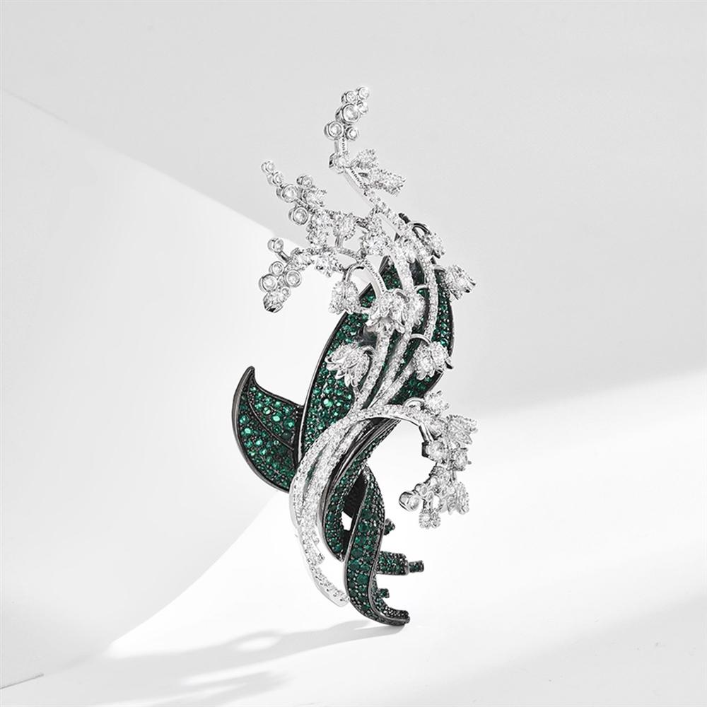Retro Heavy Industrial Leaf Brooch, High-end, Fashionable, Elegant, Grand, Versatile and Exquisite Evening Dress, Corsage