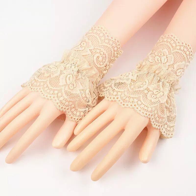 1 Pair Women Wrist Covers Elastic Elastic Apparel Decorative Sleeves Wrist Horn Cuffs Lace Fake Sleeves Lace Cuffs