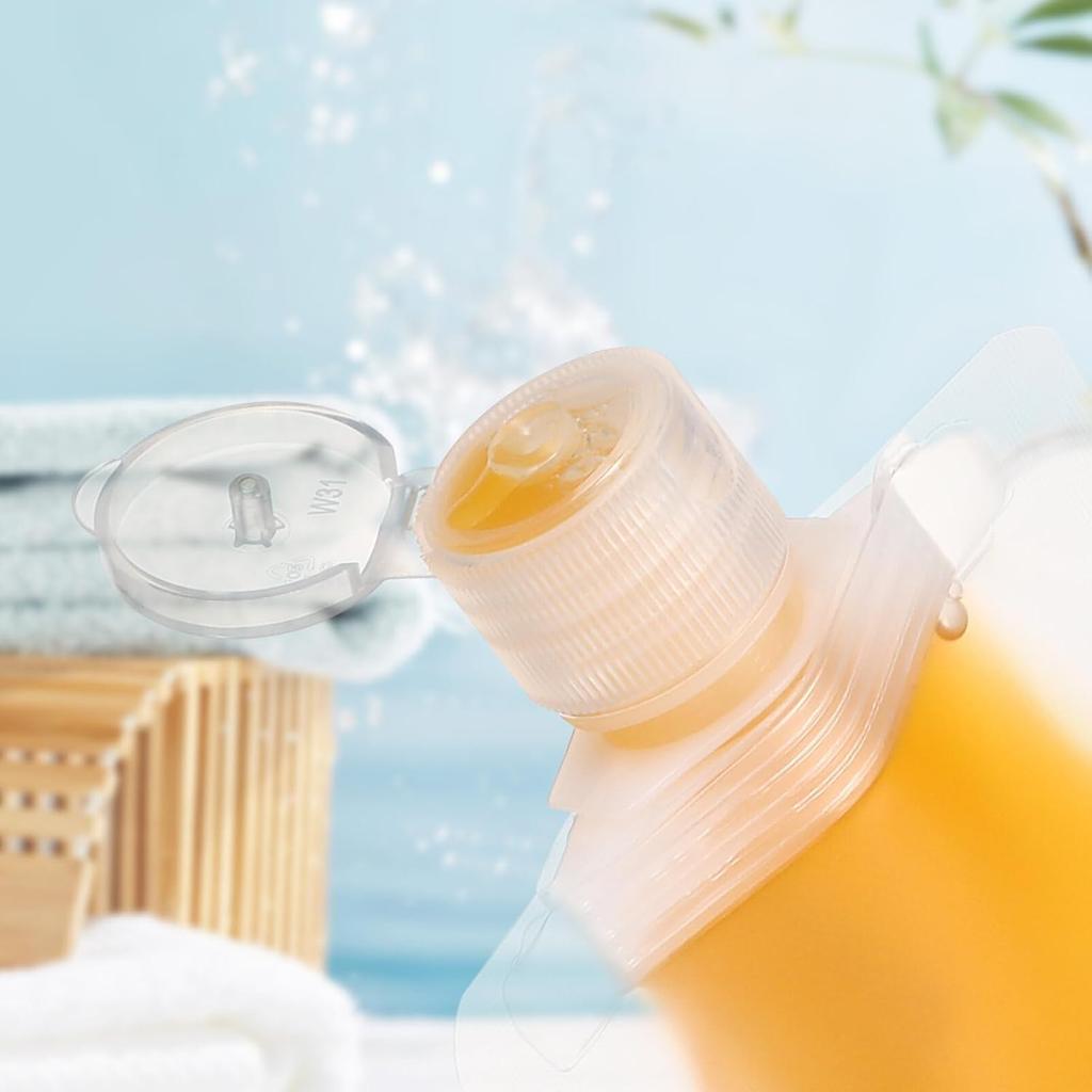 Travel Size Refillable Empty Squeeze Pouch, 30ml Stand Up Pouch Toiletry Lotion Gel Squeezable Bags Plastic Toiletry Containers for Travel Toiletries