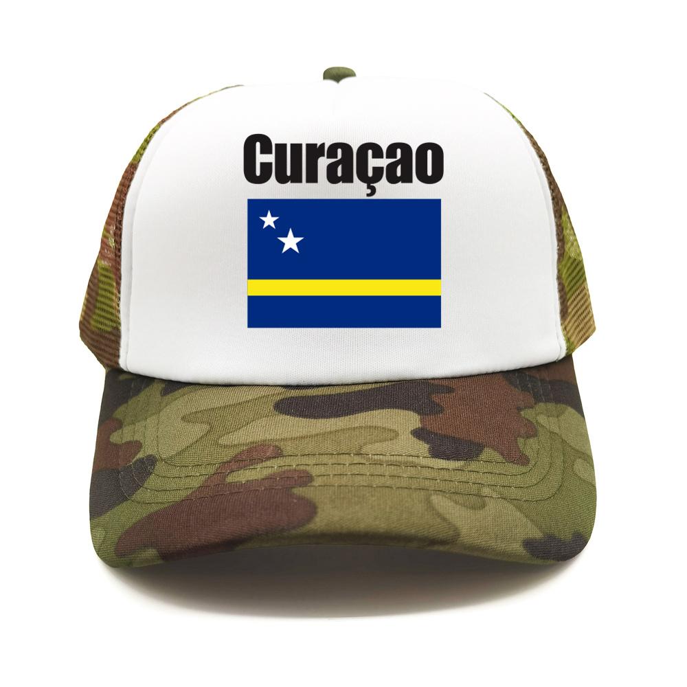 Curaao Flag Trucker Hat Summer Unisex Cool Hat Country Fans Baseball Caps New Outdoor Mesh Net Dad Gift Snapback Caps