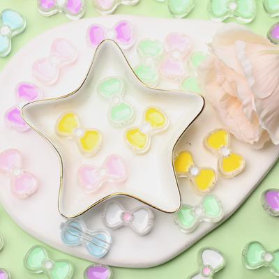 Luźne koraliki akrylowe 5 szt. Modne materiały DIY Handmade Bowknot/Ghost Beads Koraliki Malowanie olejem Otwór krzyżowy do tworzenia bransoletek i naszyjników