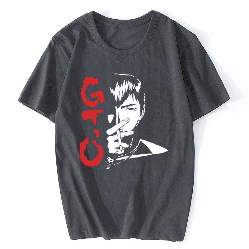 Funny Anime Great Teacher Onizuka T Shirt Men Short Sleeve GTO Manga Tshirt O-neck Cotton Tee Top Japan Eikichi T-Shirt Harajuku