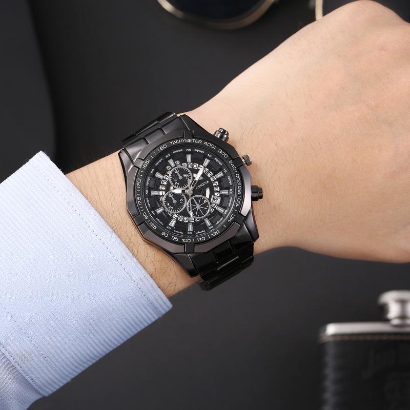 Fashion Mens Watches Luxury Steel Band Quartz Wristwatch for Man Calendar Male Clock Sports Business Watch Relojes Hombre