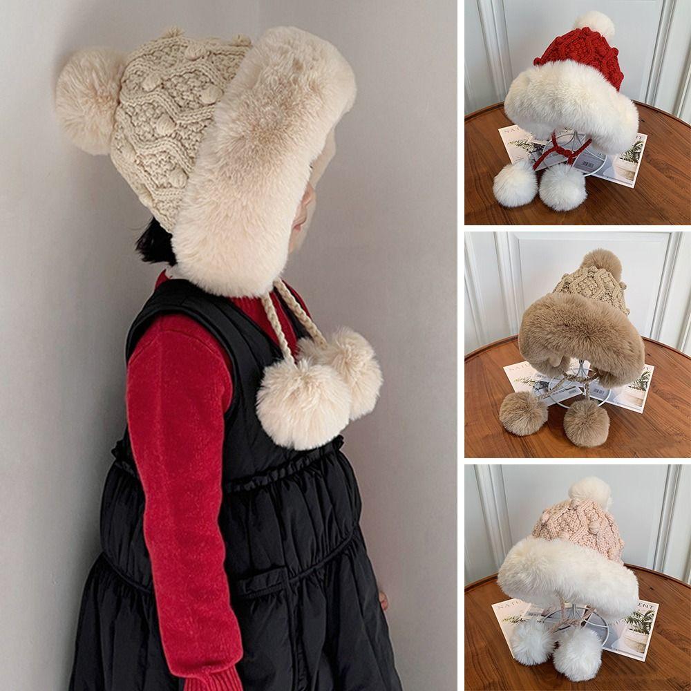 Windproof Skiing Cap Thicken Children Warm Cap Cute Ear Protection Hat Outdoors