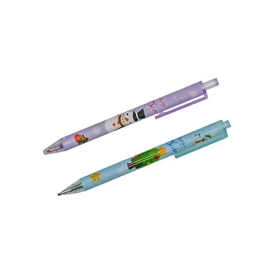 12 Pack Christmas Gel Pens, 0.5mm Black Ink, Retractable, Cute & Funny, Smooth Writing, Ideal for Planners, Office Supplies, Kids, School, Parties,