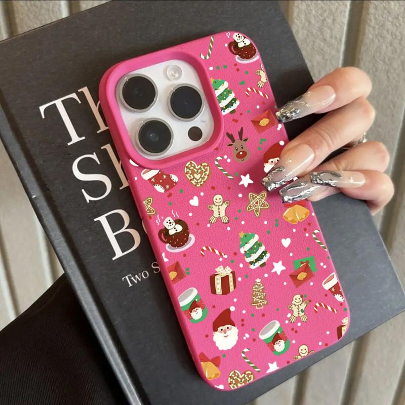 

Stocking Christmas Gift Imitation Leather Phone Case for iPhone 17 Air 16 E 15 14 Plus 13 12 11 Pro Max XS Max Silicone Cover iPhone XS Max розы красного