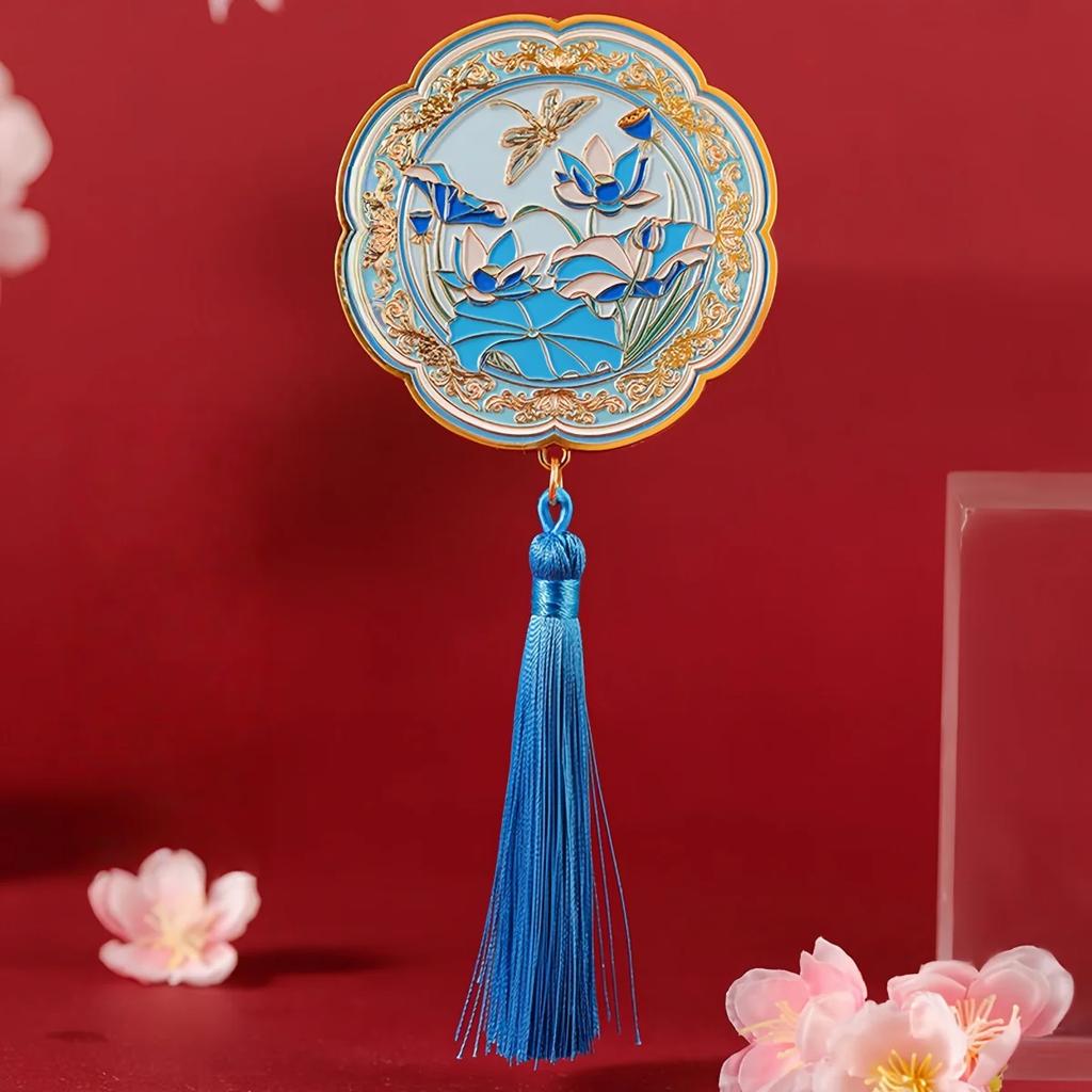 Handspiegel für Make-up für Frauen Kreativer chinesischer Stil Quasten-Spiegel Luxuriöse Geschenkbox Feiertagsgeschenk für Frauen Make-up-Spiegel