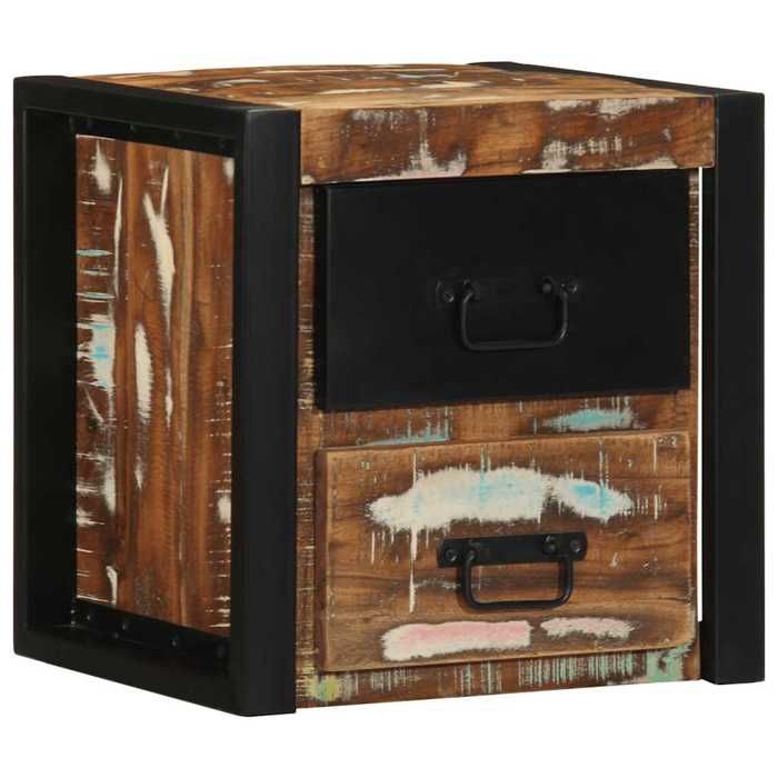 VidaXL Bedside Tables 2 Pcs Multicolour 40x35x40cm Reclaimed Wood, Bedside Cabinet, Bedroom Furniture, Table 4015956