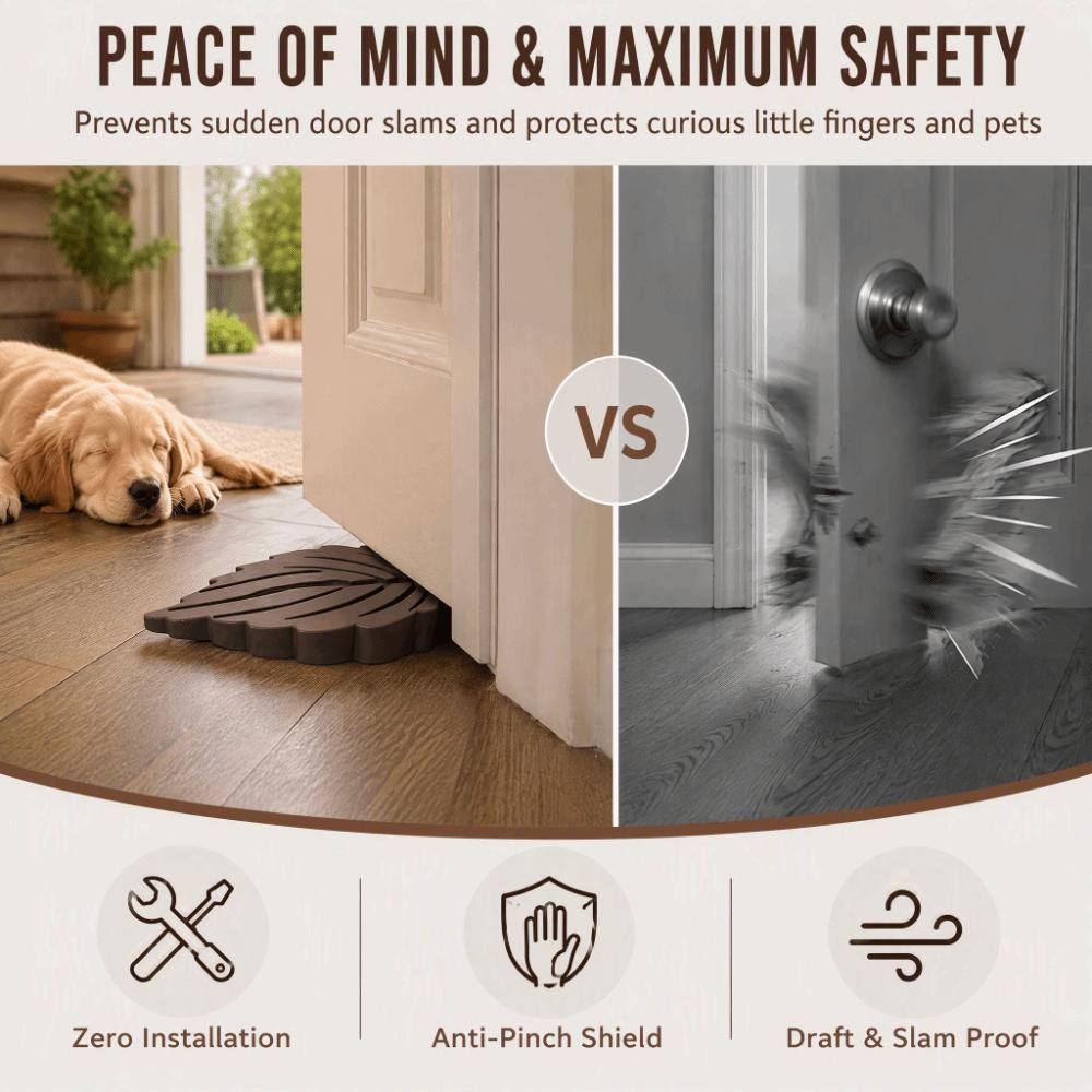2 Pcs 3.62x1.77x0.79in Heavy Duty Door Stopper TPR Leaf Shape Stopper Under Draft Stopper  for Tiles