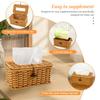 Rattan Tissue Box Rectangular Tissue Box With Flip Open Top Home Living Room Storage Box for Kitchen Office Bathroom Decoration