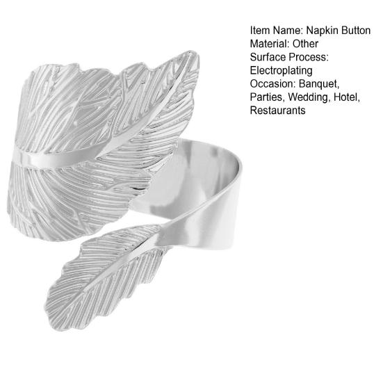 Maple Leaf Gold Napkin Rings Silver Alloy Open Napkin Holders Smooth Burr-Free Napkin