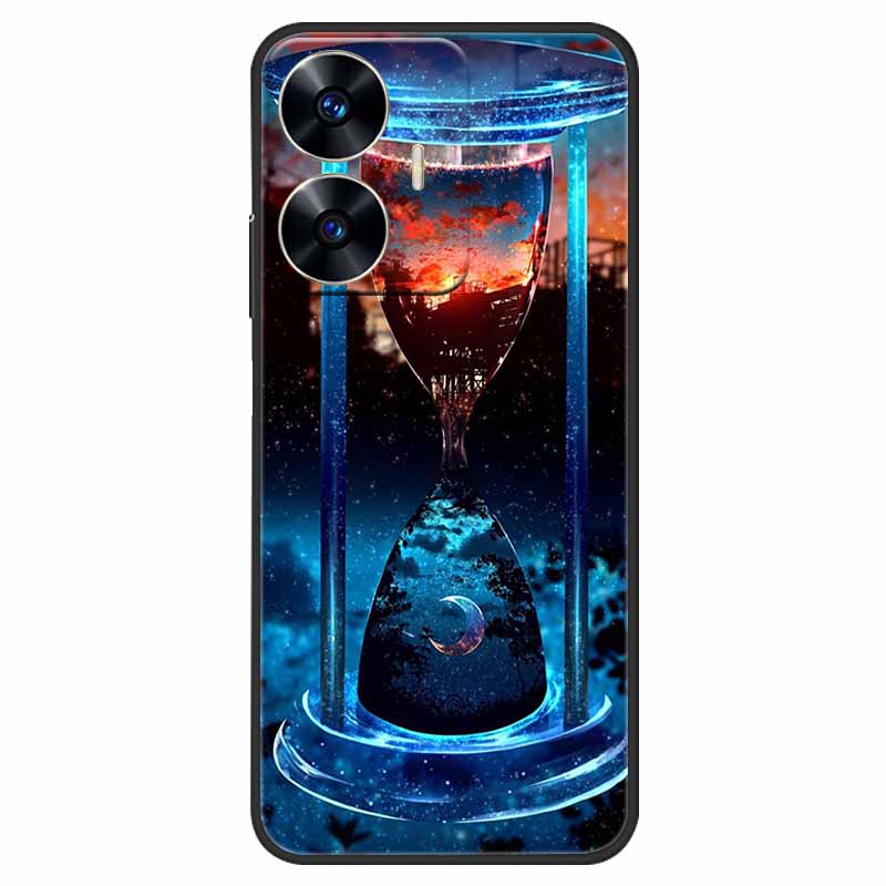 Phone Cover For Realme C55 Case Black Silicone Fundas For Realme C55 RMX3710 TPU Soft Back Coque Star Painted on RealmeC55 C 55