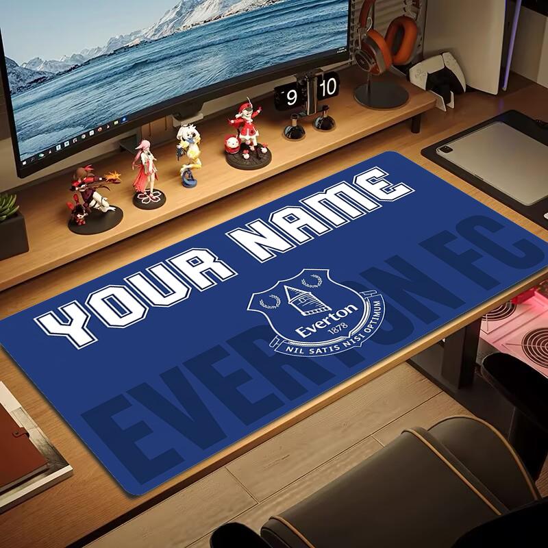Benutzerdefinierter Name Everton FC Mauspads Großes Gaming-Tischkissen Rutschfestes Laptop-Tablet Großes Mauspads XXL Matte Mini-PC-Spielmatte Mit Verriegeltem Rand_XIA