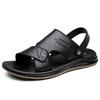 FashionClassic Brand Men's Leather Casual Shoes Hollowed Out Summer Sandals Soft Sole Comfortable Men's Flat Shoes Free Delivery