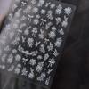 Elegant Black White Floral Nail Sticker Semi-Transparent Blooming Flowers Gold Foil Petal Stunning Botanical Chic Nail Art Decal