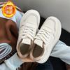 First layer cowhide women's shoes winter new thermal velvet cotton shoes platform white shoes women's height-increasing casual sports shoes