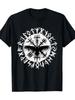 Nordic Warrior Crow Retro Rune Summer 100% Cotton Short Sleeve Printed O-neck T-shirt.