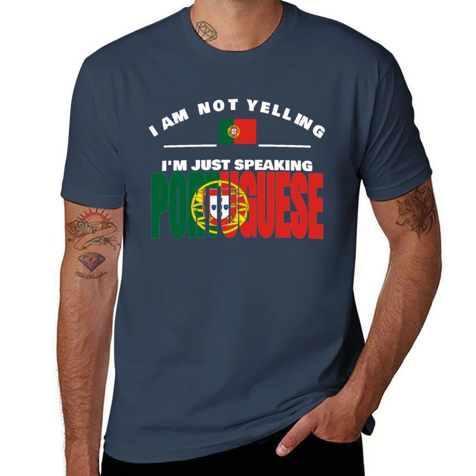 Im Not Yelling Im Portuguese Flag T Shirt Merch Tshirt Daily Casual Short Sleeve Tee Shirt S