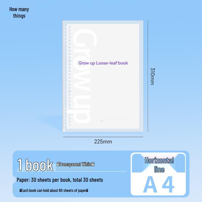 Comfortable Colorful Loose-Leaf Binder: B5/A4/A5, Detachable & Replaceable Pages, Ideal for College Students Studying for Exams