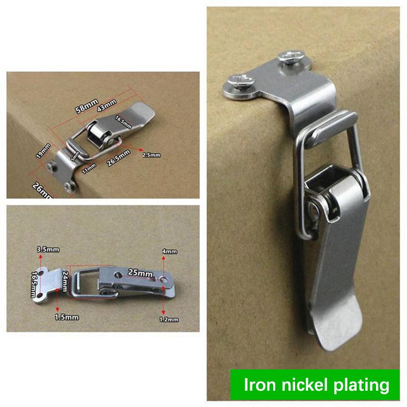 Защелка-фиксатор с пружиной из нержавеющей стали, зажим, защелка-защелка, серебристая защелка-защелка, крючок-замок 90 градусов, пряжка  Утиный клюв