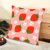 Strawberry Pattern Cushion Cover Soft Short Plush Pillow Cover Smooth Cozy Texture Aesthetic Cushion Case Home Decor