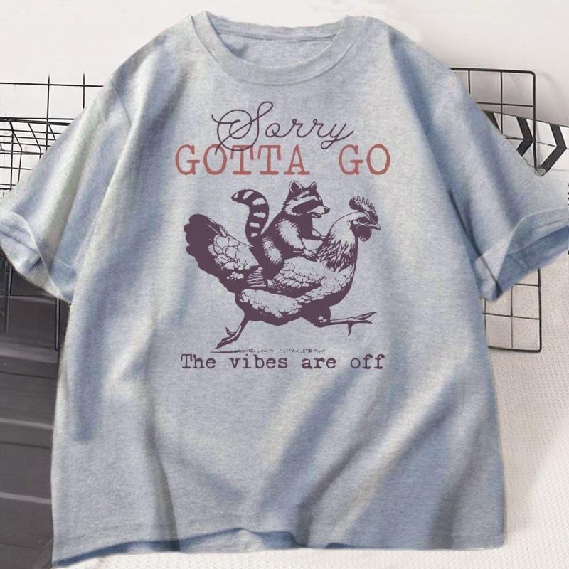 Funny Raccoon Chicken T Shirt Animals Lover Tshirt Casual Cotton Short Sleeve Tshirts Round Neck Unisexs Clothes Loose Clothing