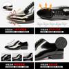 Herren Lederschuhe Britische glänzende Lackleder Businessschuhe Retro geschnitzt eckige Spitze Oxford Schuhe Bankett Hochzeitsschuhe