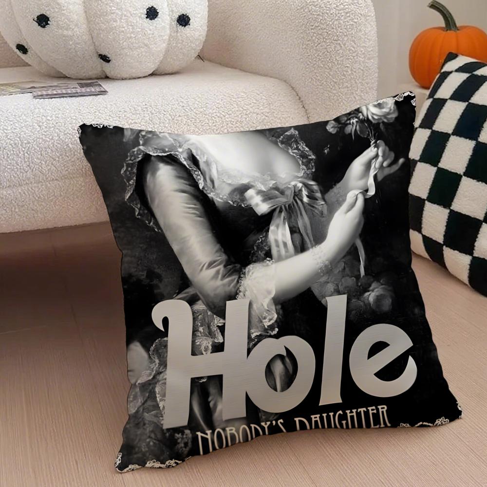 Band Rock Band H-Hole Cushion Cover Throw Pillow Cover Hidden Button Durable Polyester Chair Cushion