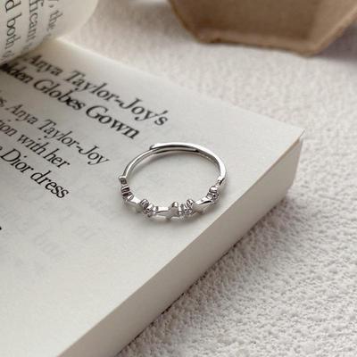 Sterling Silver Butterfly Zircon Ring: High-End, Elegant, Adjustable Open Design for Women