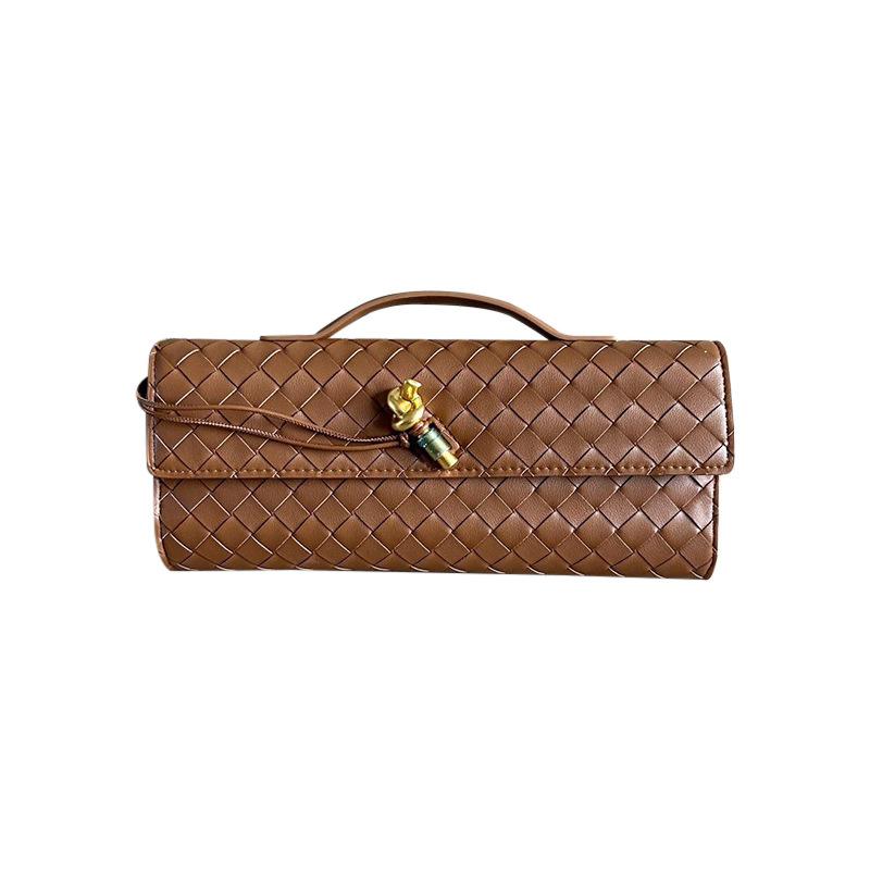 Neue Clutch handgewebte Handtasche Abendtasche Leder-Schloss-Tasche Umhängetasche Messenger Bag Damen Handtasche