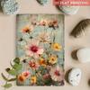 Vintage Metal Poster Wall Art, Cosmos Flower Decor for Living Room