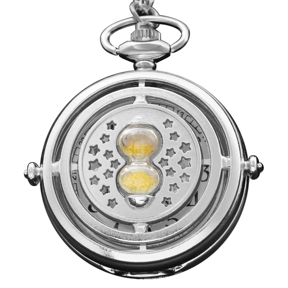 

Exquisite Small Hourglass Silver Men s and Women s Quartz Pocket Watch Retro Fashion Necklace Pendant Student Festival Gift