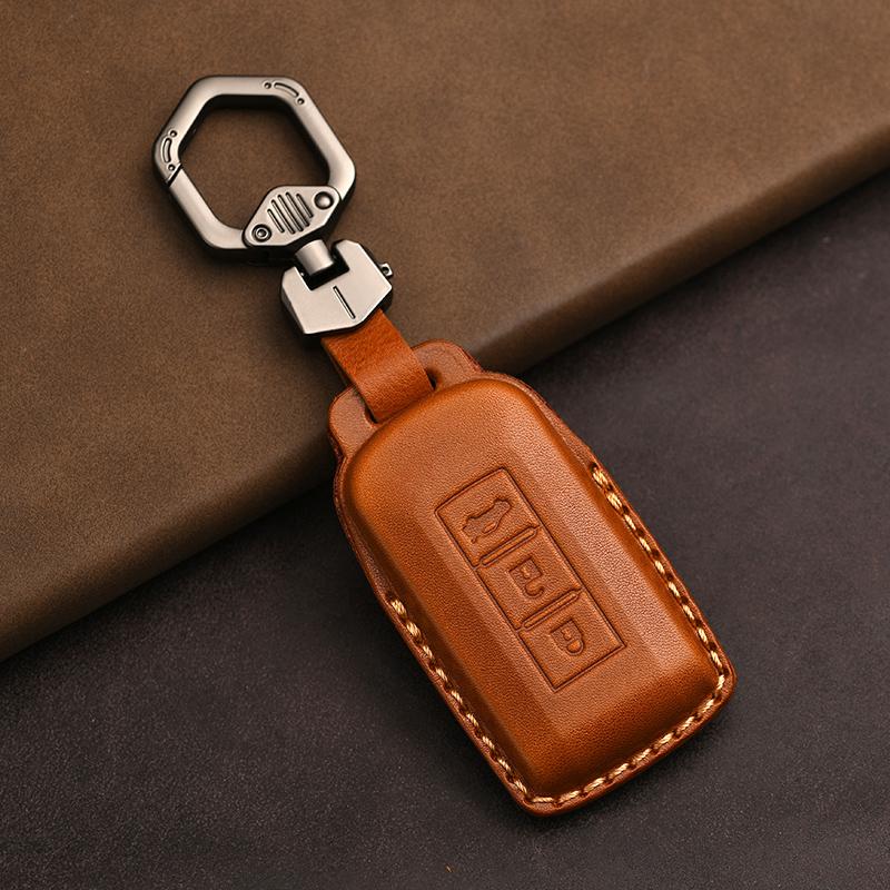 Genuine Leather Protector for Mitsubishi Lancer 10 Outlander Ex Asx Rvr Eclipse Cross Pajero Sport L200 Key Case Cover Fob