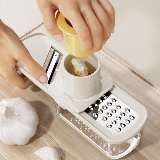 3-in-1 Groentesnijder Rasp Roestvrij Staal Voedselsnijder Snijmachine met Handbeschermer Julienne Pureren Groente Bereidingsgereedschap voor Keuken