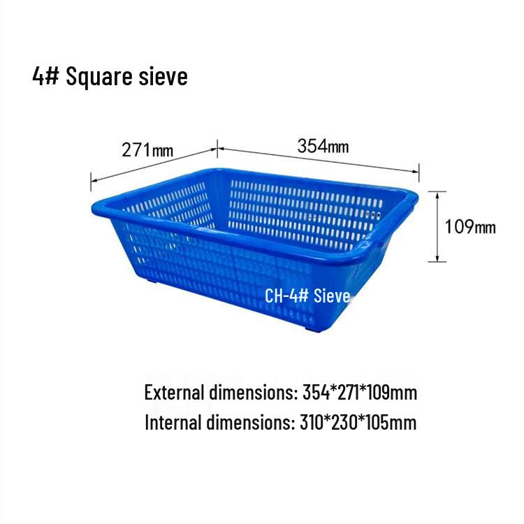 Sturdy Square Plastic Sorting and Draining Basket for E-commerce and Warehouse