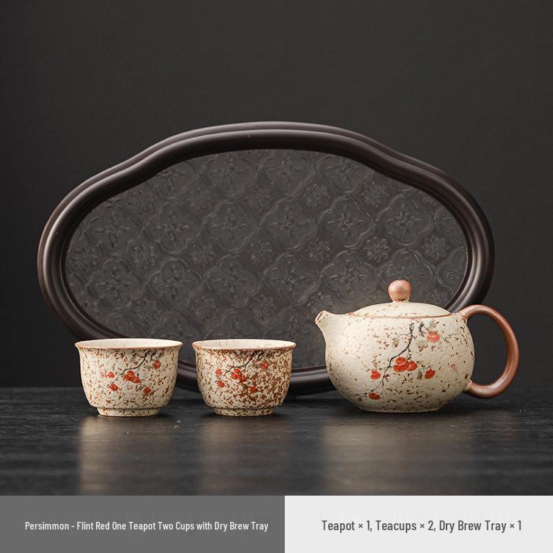 Firestone Gaiwan Tea Set: High-End Ceramic Teapot, Teacup, Handle Kettle for Home or Office Tea Brewing.