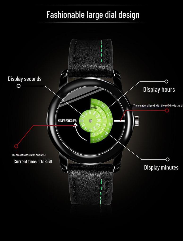 Sanda Men's Waterproof Quartz Watch - Fashionable Korean Style Trendy Student Wristwatch