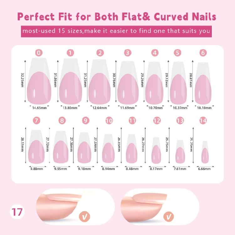 150 Pieces French Manicure Press On Nail with Pre Coated Base Easy To Apply False Nail T for Creating Stylish Nail Art