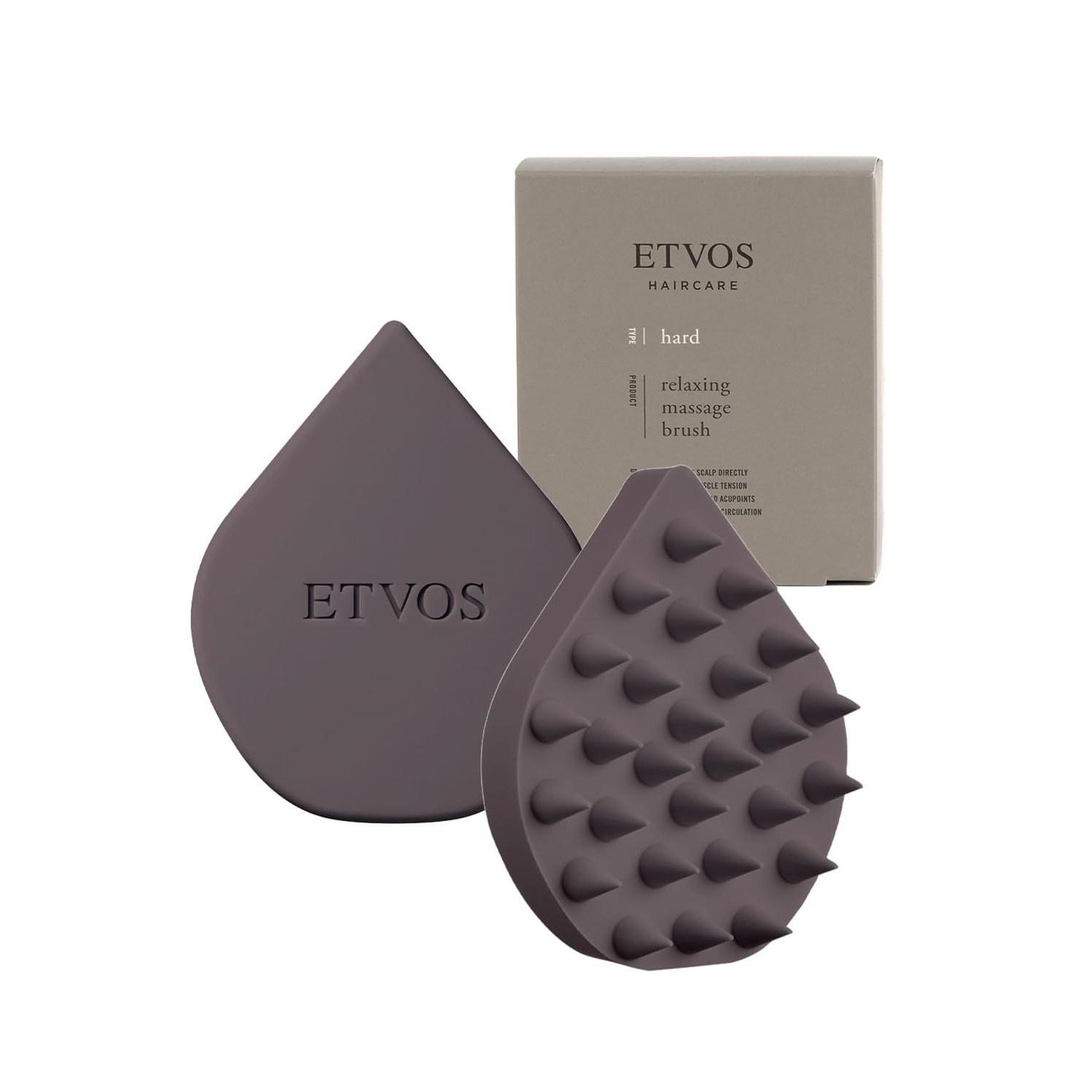 ETVOS Relaxing Massage Brush #Charcoal Gray Hard 1 piece (Scalp Scalp Shampoo Brush)