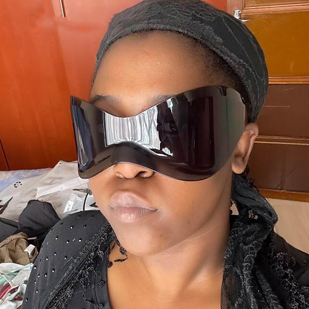 Steampunk Oversized Y2K Sunglasses Goggle Fashion Wrap Around Punk Sun Glasses Mask Female Mirror Shades Eyewear De Sol Oculos