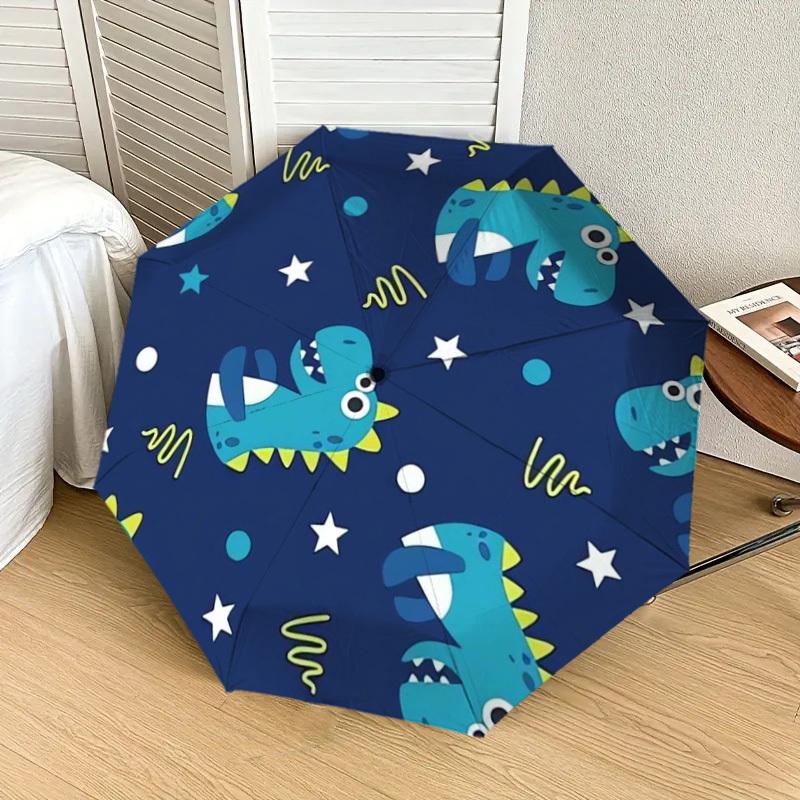 1pc Dinosaur Space Adventure Fabric Umbrella with Plastic Handle,Suitable for All Seasons Home Travel Outdoor UmbrellaDD1573