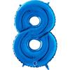 Blue Foil Balloon Number 8, 66 Cm Grabo