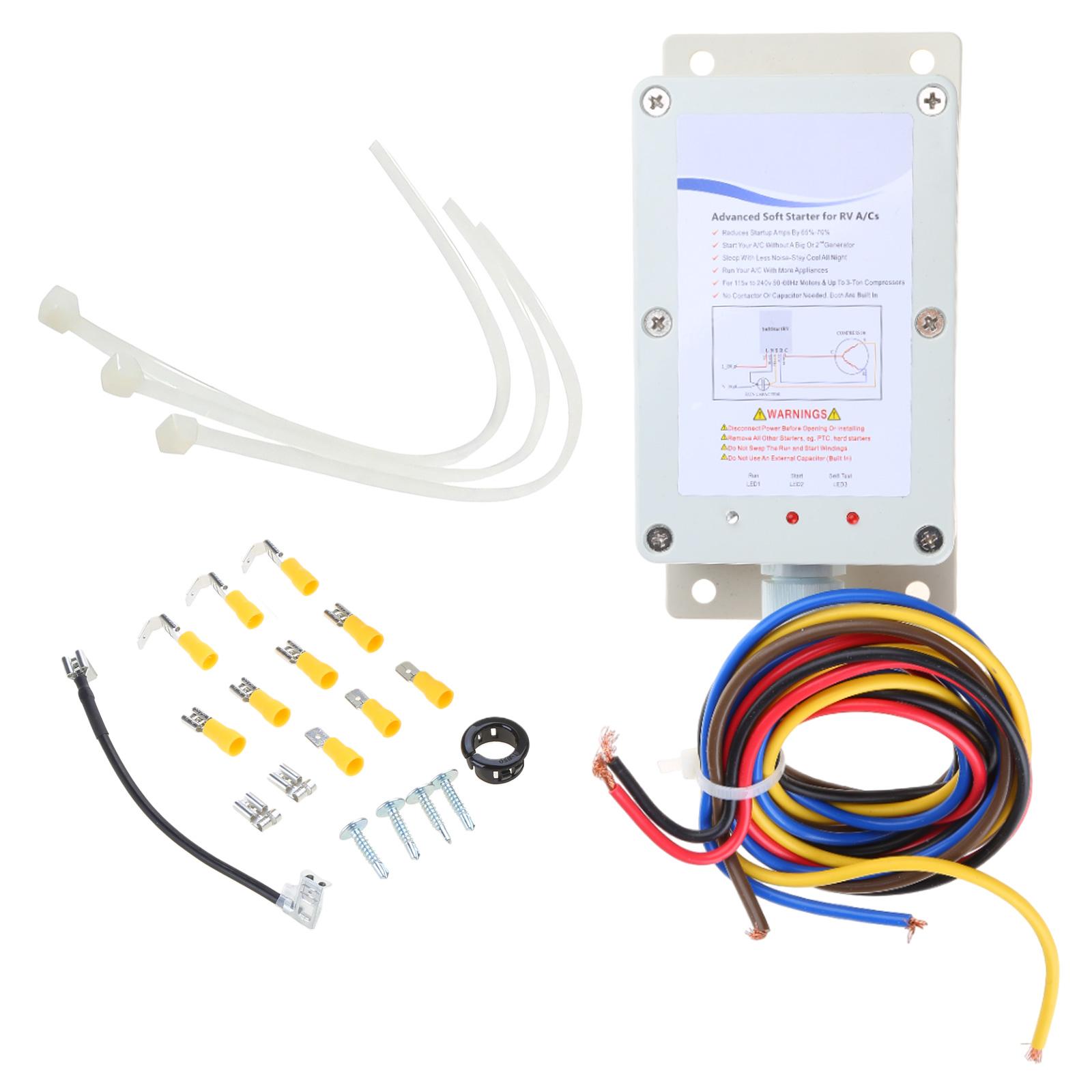 

Компрессорный блок плавного пуска кондиционера для прицепов с прицепом Плавный запуск для автодомов Электродвигатель кондиционера Электрический аксессуар