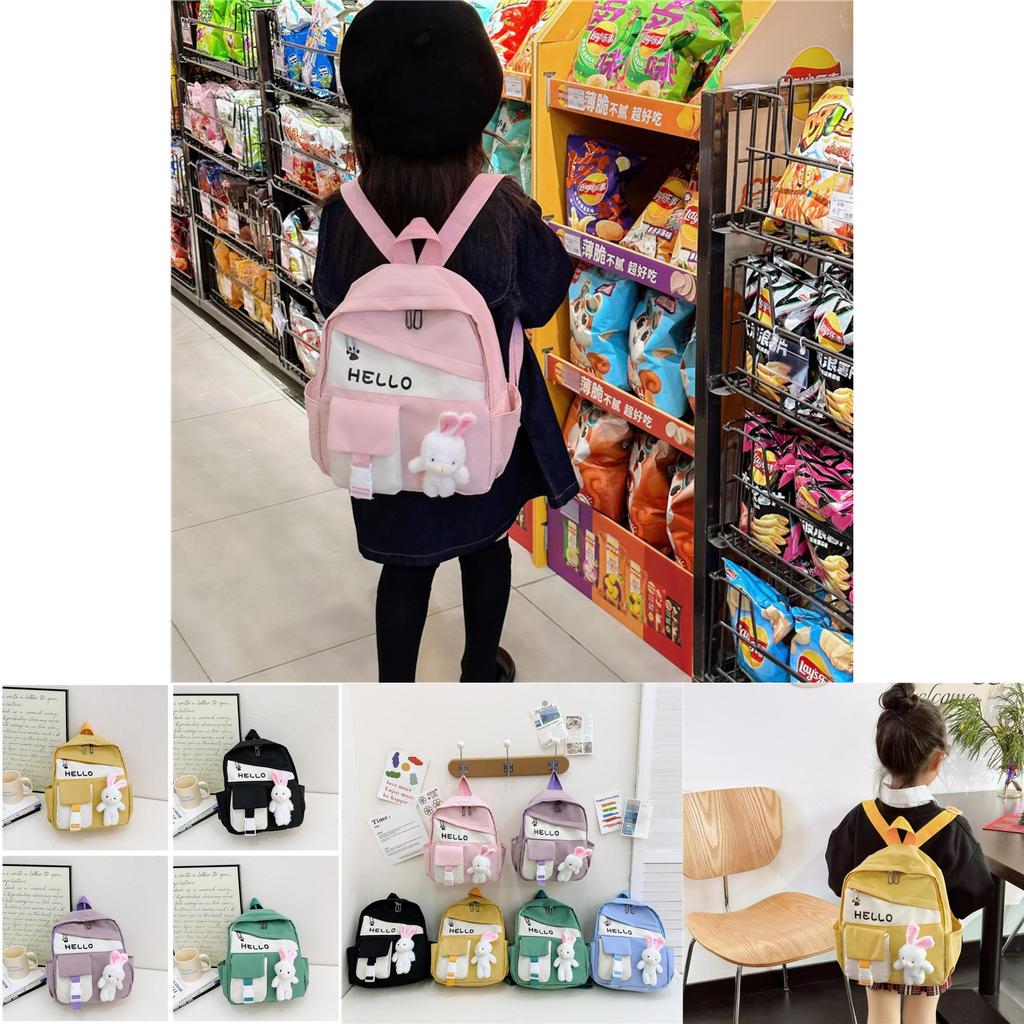 Cute Rabbit Design School Backpack For Girls Breathable Fabric Spacious And Fun