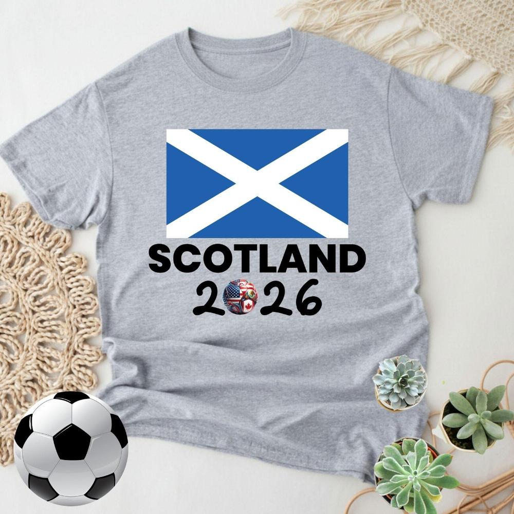 Scotland 2026 Sports Fan Tee Soccer Part Supplies Clothing Men Women Fashion Crewneck Cotton Tee Tops Patriotic Scotland Shirt