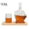 Decorative Glassware for Men Middle Finger Whiskey Decanter, 1000ml Glass Fist Dispenser with Stopper, Father's Day Present Unique Hand