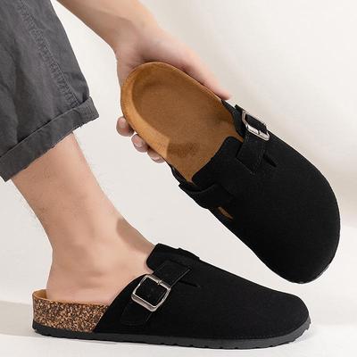 Unisex Plus-Size European Style Closed-Toe Slippers with Thick Sole for Outdoor Wear