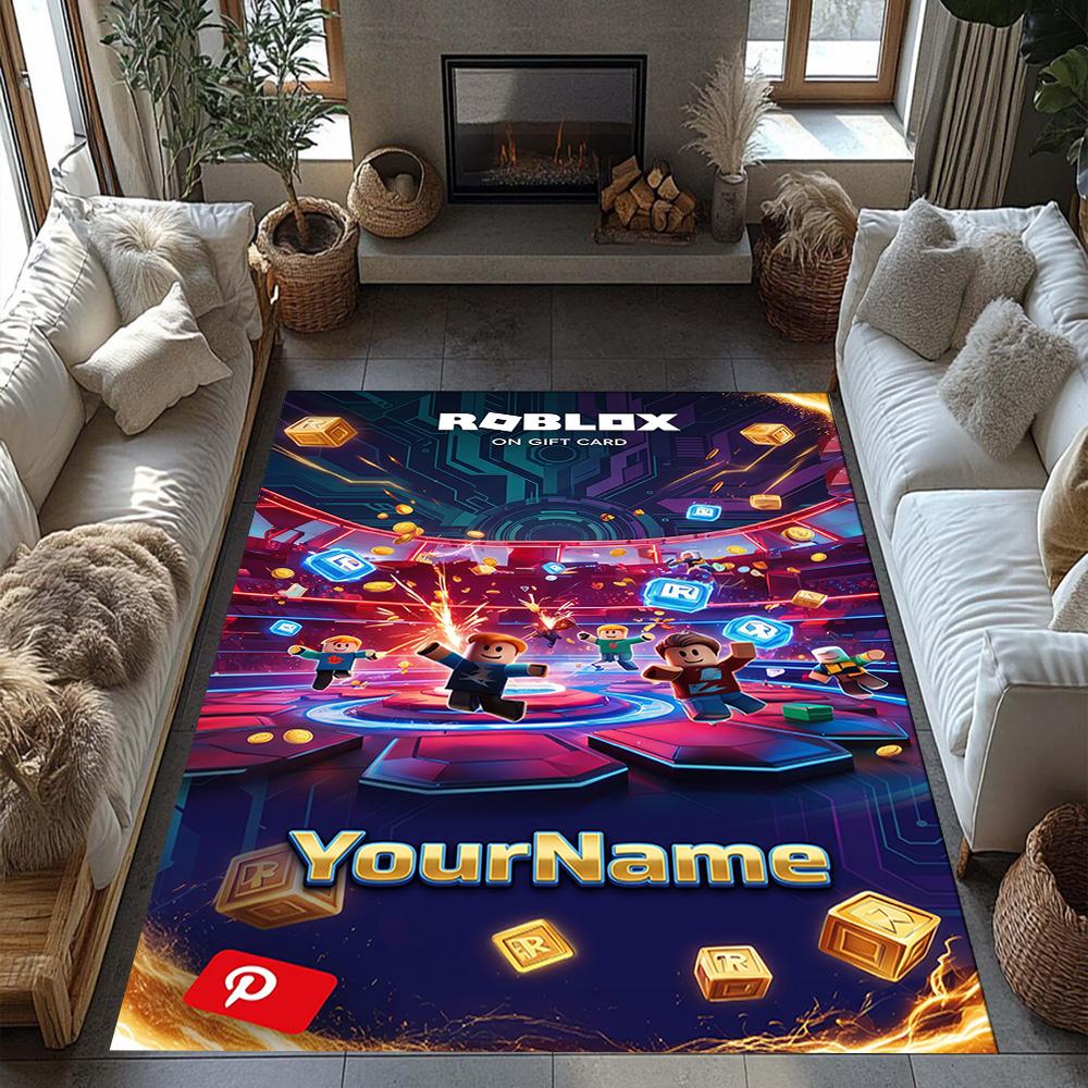 Roblox 446 Customizable Name Floor Rug Office Rug Suitable for Study room Balcony Foyer Hallway Anti-slip Rug Office home decor