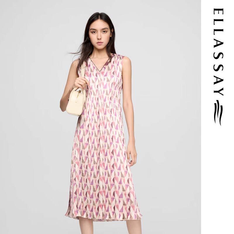 

ELLASSAY Elegant High-Waist V-Neck Midi Dress S