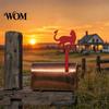Weatherproof Mailbox Sign Yard Iron Signage with Fixed Holes, Metal Cat Butterfly Decoration, Red Decor Outdoor for Wood Leather Mailboxes Thickened